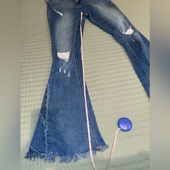 Altar’d State High Rise, distressed, super Flare Jeans size 28. GUC - Picture 8 of 13